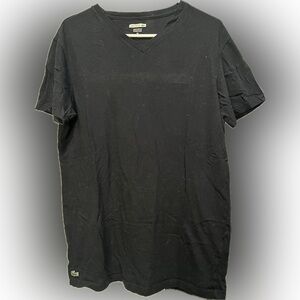 Lacoste Black Short Sleeve V-Neck Tee